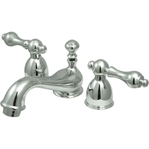 image:imageKingston Brass KS3952AL Restoration Mini Widespread Lavatory Faucet with Metal lever handle Polished Brass 4Inch Adjustable CenterPolished Chrome