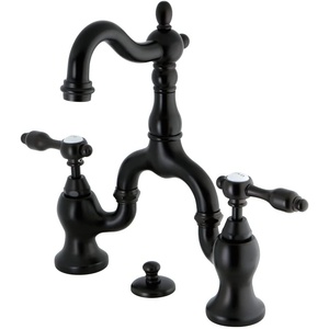 image:imageKingston Brass KS7971TAL 4 34 in Spout Reach Bridge Lavatory Faucet with Brass Pop Up Polished ChromeOil Rubbed Bronze