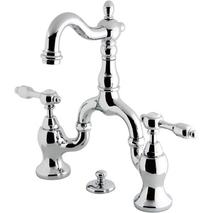 image:imageKingston Brass KS7971TAL 4 34 in Spout Reach Bridge Lavatory Faucet with Brass Pop Up Polished ChromePolished Chrome