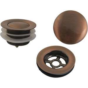 image:imageKingston Brass VTDETRIM3 Trimscape Toe Touch Tub Drain Trim Kit with Overflow Plate Antique BrassAntique Copper
