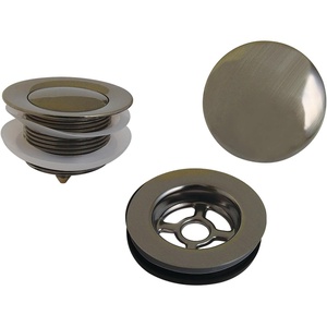 image:imageKingston Brass VTDETRIM3 Trimscape Toe Touch Tub Drain Trim Kit with Overflow Plate Antique BrassAntique Nickel