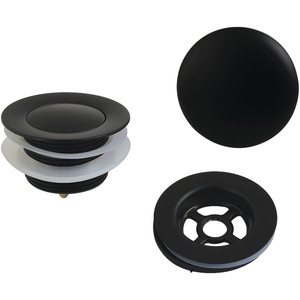 image:imageKingston Brass VTDETRIM3 Trimscape Toe Touch Tub Drain Trim Kit with Overflow Plate Antique BrassMatte Black