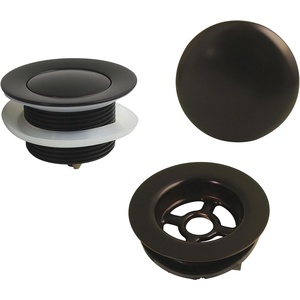 image:imageKingston Brass VTDETRIM3 Trimscape Toe Touch Tub Drain Trim Kit with Overflow Plate Antique BrassOil Rubbed Bronze