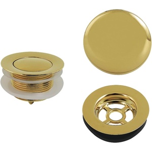 image:imageKingston Brass VTDETRIM3 Trimscape Toe Touch Tub Drain Trim Kit with Overflow Plate Antique BrassPolished Brass