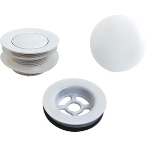 image:imageKingston Brass VTDETRIM3 Trimscape Toe Touch Tub Drain Trim Kit with Overflow Plate Antique BrassWhite