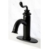 image:imageFauceture LS541RLAB Royale SingleHandle Bathroom Faucet with Push PopUp Antique BrassMatte Black