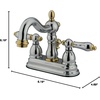 image:imageKingston Brass KB1601AL Heritage 4Inch Centerset Lavatory Faucet with Metal Lever Handle Polished ChromePolished ChromePolished Brass
