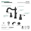 image:imageKingston Brass KB1971PL Heritage Widespread Lavatory Faucet with Porcelain Lever Handle Polished Chrome8Inch Adjustable CenterMatte Black