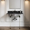 image:imageKingston Brass KB1971PL Heritage Widespread Lavatory Faucet with Porcelain Lever Handle Polished Chrome8Inch Adjustable CenterOil Rubbed Bronze