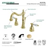 image:imageKingston Brass KB1971PL Heritage Widespread Lavatory Faucet with Porcelain Lever Handle Polished Chrome8Inch Adjustable CenterPolished Brass