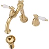 image:imageKingston Brass KB1971PL Heritage Widespread Lavatory Faucet with Porcelain Lever Handle Polished Chrome8Inch Adjustable CenterPolished Brass