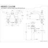 image:imageKingston Brass KB2624B Naples 4Inch Centerset Lavatory Faucet Brass PopUp Polished Chrome and Polished BrassBrushed NickelPolished Brass