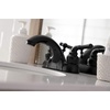 image:imageKingston Brass KB2624B Naples 4Inch Centerset Lavatory Faucet Brass PopUp Polished Chrome and Polished BrassMatte Black