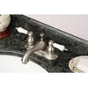 image:imageKingston Brass KB608PL Restoration 4Inch Centerset Lavatory Faucet with Porcelain Lever Handle Brushed NickelBrushed Nickel