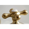 image:imageKingston Brass KS1161AX Heritage Widespread Lavatory Faucet with Metal Cross Handle Polished Chrome8Inch Adjustable CenterBrushed Brass