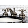 image:imageKingston Brass KS1161AX Heritage Widespread Lavatory Faucet with Metal Cross Handle Polished Chrome8Inch Adjustable CenterBrushed Nickel