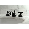 image:imageKingston Brass KS1161AX Heritage Widespread Lavatory Faucet with Metal Cross Handle Polished Chrome8Inch Adjustable CenterMatte Black