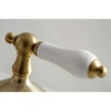 image:imageKingston Brass KS1162PL Heritage Widespread Lavatory Faucet with Porcelain Lever Handle Polished Brass8Inch Adjustable CenterBrushed Brass