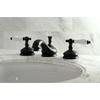 image:imageKingston Brass KS1162PL Heritage Widespread Lavatory Faucet with Porcelain Lever Handle Polished Brass8Inch Adjustable CenterMatte Black