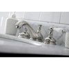 image:imageKingston Brass KS1162PL Heritage Widespread Lavatory Faucet with Porcelain Lever Handle Polished Brass8Inch Adjustable CenterPolished Nickel