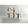 image:imageKingston Brass KS1972AX Heritage Widespread Lavatory Faucet with Metal Cross Handle Polished Brass 8Inch Adjustable CenterBrushed Brass