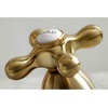 image:imageKingston Brass KS1972AX Heritage Widespread Lavatory Faucet with Metal Cross Handle Polished Brass 8Inch Adjustable CenterBrushed Brass