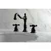 image:imageKingston Brass KS1972AX Heritage Widespread Lavatory Faucet with Metal Cross Handle Polished Brass 8Inch Adjustable CenterMatte Black