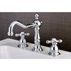 image:imageKingston Brass KS1972AX Heritage Widespread Lavatory Faucet with Metal Cross Handle Polished Brass 8Inch Adjustable CenterPolished Chrome