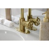 image:imageKingston Brass KSD144RXAB SingleHandle 1Hole Deck Mount Bathroom Faucet with Push PopUp in Antique BrassBrushed Brass