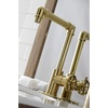 image:imageKingston Brass KSD144RXAB SingleHandle 1Hole Deck Mount Bathroom Faucet with Push PopUp in Antique BrassBrushed Brass