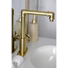 image:imageKingston Brass KSD144RXAB SingleHandle 1Hole Deck Mount Bathroom Faucet with Push PopUp in Antique BrassBrushed Brass