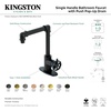 image:imageKingston Brass KSD144RXAB SingleHandle 1Hole Deck Mount Bathroom Faucet with Push PopUp in Antique BrassBrushed Brass