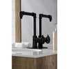 image:imageKingston Brass KSD144RXAB SingleHandle 1Hole Deck Mount Bathroom Faucet with Push PopUp in Antique BrassMatte Black