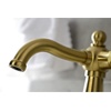 image:imageKingston Brass KSD154BXCP Nautical SingleHandle Bathroom Faucet with Push PopUp Polished ChromeBrushed Brass