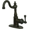 image:imageKingston Brass FSS7641BL English Vintage Single Handle Lavatory Faucet with Push PopUp and Plate Polished ChromeOil Rubbed Bronze