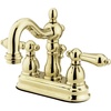 image:imageKingston Brass KB1601AL Heritage 4Inch Centerset Lavatory Faucet with Metal Lever Handle Polished ChromePolished Brass