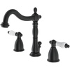 image:imageKingston Brass KB1971PL Heritage Widespread Lavatory Faucet with Porcelain Lever Handle Polished Chrome8Inch Adjustable CenterMatte Black