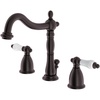 image:imageKingston Brass KB1971PL Heritage Widespread Lavatory Faucet with Porcelain Lever Handle Polished Chrome8Inch Adjustable CenterOil Rubbed Bronze