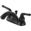 image:imageKingston Brass KB2624B Naples 4Inch Centerset Lavatory Faucet Brass PopUp Polished Chrome and Polished BrassMatte Black