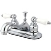image:imageKingston Brass KB608PL Restoration 4Inch Centerset Lavatory Faucet with Porcelain Lever Handle Brushed NickelPolished Chrome