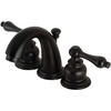 image:imageKingston Brass KB912AL Victorian Mini Widespread Lavatory Faucet with Brass PopUp Polished Brass4Inch Adjustable CenterMatte Black