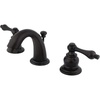 image:imageKingston Brass KB912AL Victorian Mini Widespread Lavatory Faucet with Brass PopUp Polished Brass4Inch Adjustable CenterOil Rubbed Bronze