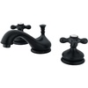 image:imageKingston Brass KS1161AX Heritage Widespread Lavatory Faucet with Metal Cross Handle Polished Chrome8Inch Adjustable CenterMatte Black
