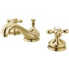 image:imageKingston Brass KS1161AX Heritage Widespread Lavatory Faucet with Metal Cross Handle Polished Chrome8Inch Adjustable CenterPolished Brass