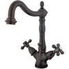 image:imageKingston Brass KS1437AX 4 in Centerset Bathroom Faucet Brushed BrassOil Rubbed Bronze