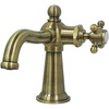 image:imageKingston Brass KS154BXCP Nautical SingleHandle Bathroom Faucet with Push PopUp Polished ChromeAntique Brass