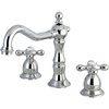 image:imageKingston Brass KS1972AX Heritage Widespread Lavatory Faucet with Metal Cross Handle Polished Brass 8Inch Adjustable CenterPolished Chrome