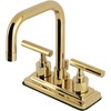 image:imageKingston Brass KS6642CML Manhattan DoubleHandle 4 Centerset Bathroom Faucet with Brass PopUp Polished Brass