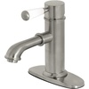 image:imageKingston Brass KS7411DPL Paris Single Porcelain Lever Handle Bathroom Faucet Polished ChromeBrushed Nickel
