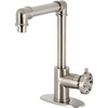 image:imageKingston Brass KSD144RXAB SingleHandle 1Hole Deck Mount Bathroom Faucet with Push PopUp in Antique BrassBrushed Nickel